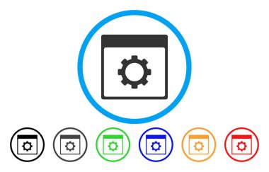 Vites seçenekleri takvim sayfası simgesini yuvarlak