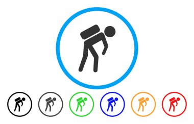 Çocuk kurye yuvarlak simge