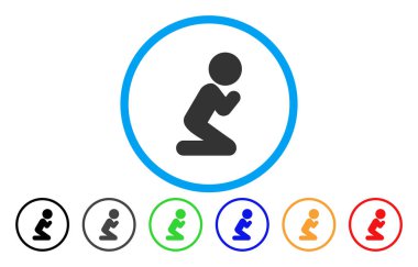 Çocuk dua kutsal kişilerin resmi yuvarlak