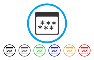 Kar taneleri takvim sayfası simgesini yuvarlak