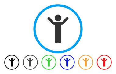 Eller yukarı çocuk yuvarlak simge