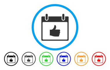 Takvim gün yuvarlak simge başparmak