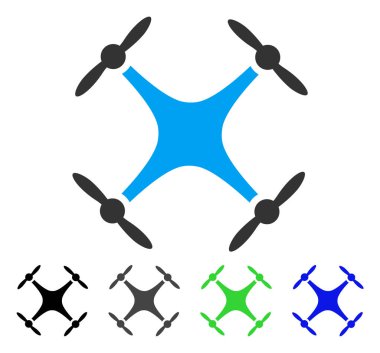 Quadcopter düz simgesi
