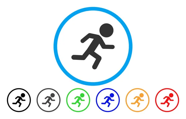 Running Child Rounded Icon — Stock Vector