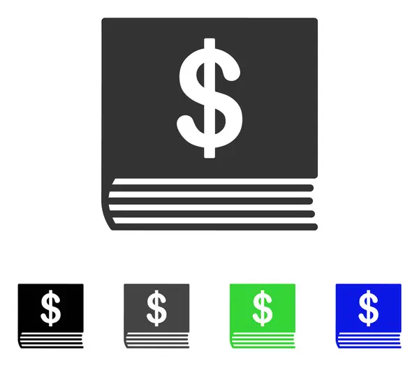 Dollar Accounting Book Flat Icon — Stock Vector