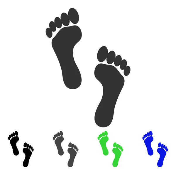 Footprints Flat Icon — Stock Vector