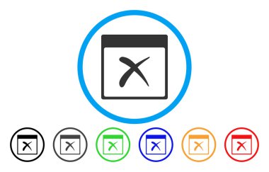 Takvim sayfası yuvarlak simge reddetmek