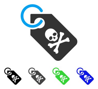 Ölüm etiketi düz simgesi