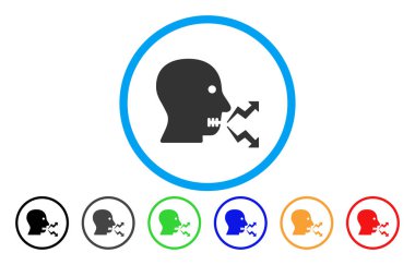 Kızgın kişi Not yuvarlak simge