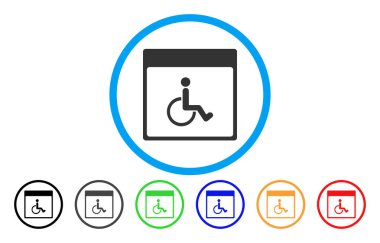 Özürlü takvim sayfası simgesini yuvarlak