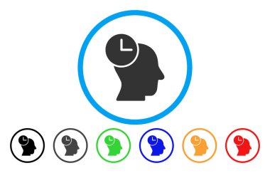 Zaman düşünme yuvarlak simge