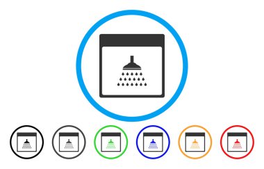 Duş takvim sayfası simgesini yuvarlak