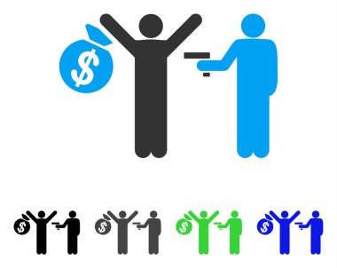 Silahlı soygun düz simgesi