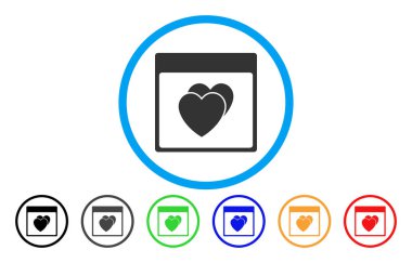 Kalpler takvim sayfası simgesini yuvarlak