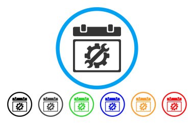 Servis takvimi sayfa simgesi yuvarlak