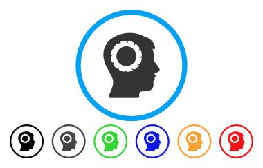 İnsan hafızası tekerlek yuvarlak simge