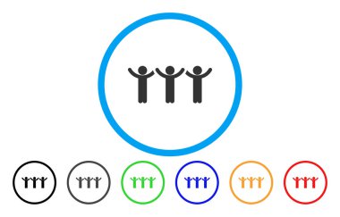 Çocuk eller yukarı neşeli yuvarlak simge