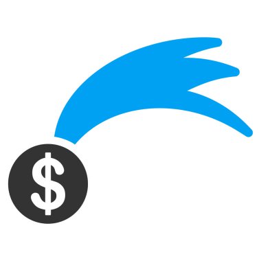 Şanslı düşen Doları düz vektör simgesi