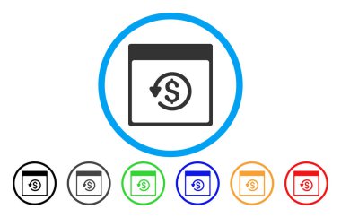 Ters ibraz takvim sayfası yuvarlak simge