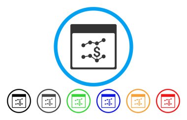 Mali çizelgeleri takvim sayfası simgesini yuvarlak