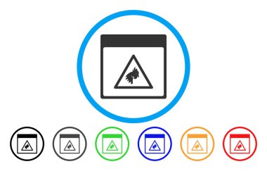 Horoz tehlike takvim sayfası simgesini yuvarlak