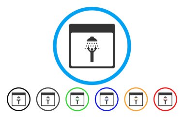 Duş takvim sayfası simgesini yuvarlak