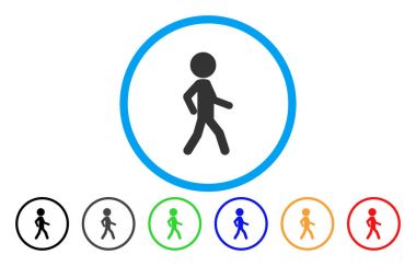 Yürüyen çocuk simgesi yuvarlak
