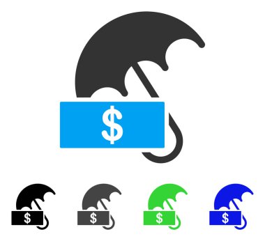 Doları şemsiye düz simgesi