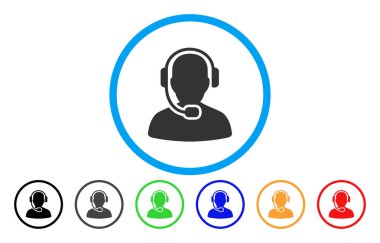 Çağrı Merkezi operatörü yuvarlak simge
