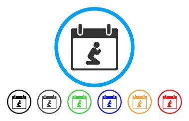 Kişi takvim gün yuvarlak simge dua