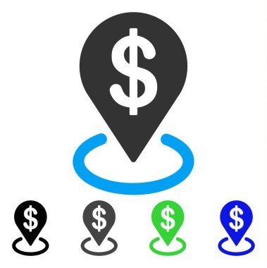 Doları yerleşim düz simgesi