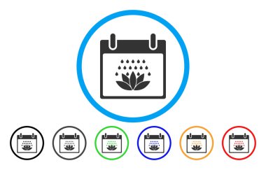 Spa duş takvim günü simgesi yuvarlak