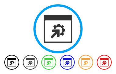 Dişli Tümleştirme takvim sayfası simgesini yuvarlak