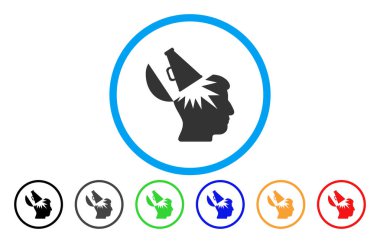 Açık beyin megafon yuvarlak simge