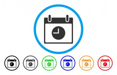 Saat takvim günü simgesi yuvarlak