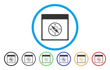 Pusula takvim sayfası simgesini yuvarlak