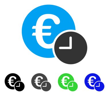 Euro kredi düz simgesi