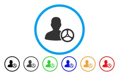 Sürücü kişi yuvarlak simge