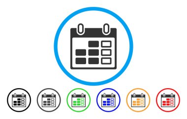 Takvim hafta yuvarlak simge