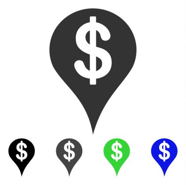 Doları harita işaretleyici düz simgesi