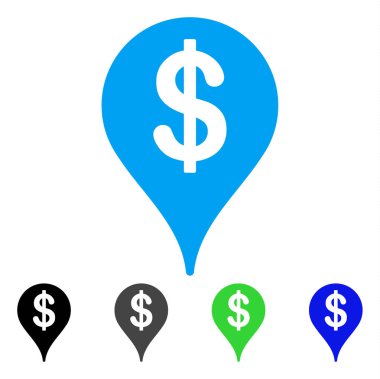 Banka harita işaretleyici düz simgesi