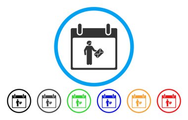 Postacı takvim günü simgesi yuvarlak