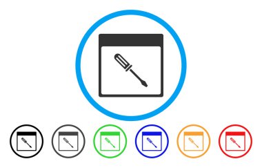 Tornavida takvim sayfası simgesini yuvarlak