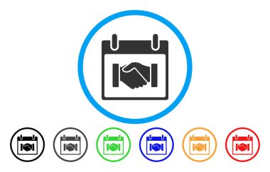 El sıkışma takvim günü simgesi yuvarlak