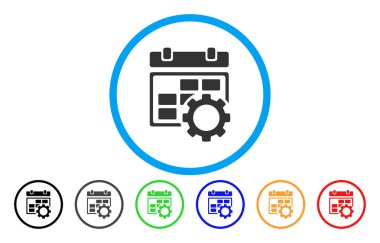 Takvim ayarları dişli yuvarlak simgesi