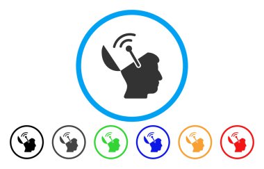 Açık beyin radyo arayüzü yuvarlak simge