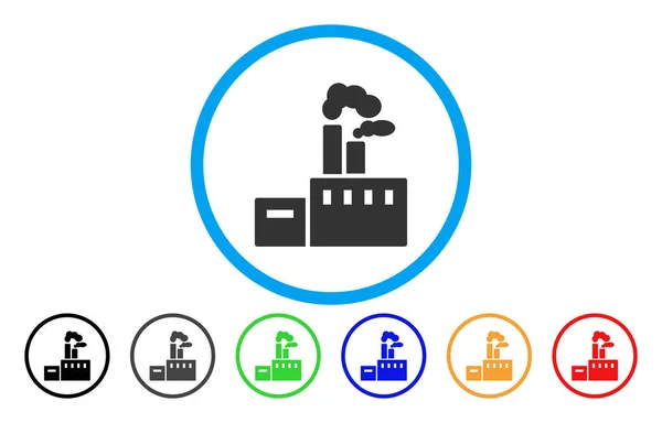 Kouření továrně zaoblené ikona — Stockový vektor