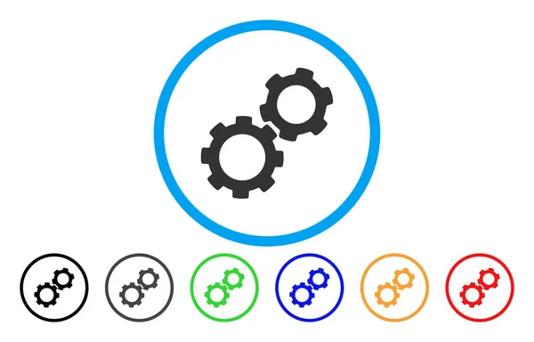 Ícone arredondado das engrenagens —  Vetores de Stock