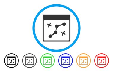 Yol noktaları sayfa yuvarlak simge takvim