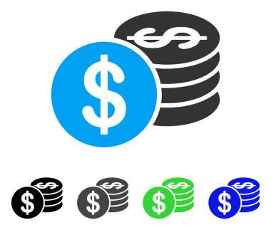 Dolar paraları düz simgesi